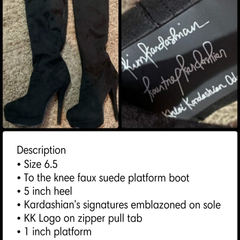 Kardashian Kollection Signature Black Over the Knee Boots